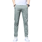 Spring And Summer New Casual Pants Men'S Slim Straight Breathable Elastic Ice Silk Versatile Trendy Men'S Pants Wholesale Cool Feeling