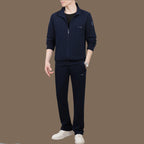 Middle-Aged And Elderly Men'S Sports Suits, Spring And Autumn Dad'S Casual Jackets, Thickened And Velvet Loose Sports Clothes