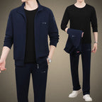 Middle-Aged And Elderly Men'S Sports Suits, Spring And Autumn Dad'S Casual Jackets, Thickened And Velvet Loose Sports Clothes