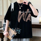 2025 Summer Pure Cotton Short-Sleeved T-Shirt For Boys American Ins Half-Sleeved Loose T-Shirt Large Size Bottoming Shirt Trendy Brand