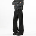 Denim Original Color Wide Leg Jeans Men'S Autumn American High Street Loose Trousers Cleanfit Washed Floor Mopping Pants
