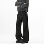 Denim Original Color Wide Leg Jeans Men'S Autumn American High Street Loose Trousers Cleanfit Washed Floor Mopping Pants