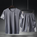 Summer Men'S Casual Suit Student Large Size Trendy Korean Version Loose Running Fitness Breathable Quick-Drying Sports Suit