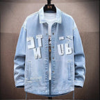 Spring And Autumn Denim Shirts Men'S 2025 New Teenagers High School Junior High School Student Shirts Trendy Brand Casual Jackets
