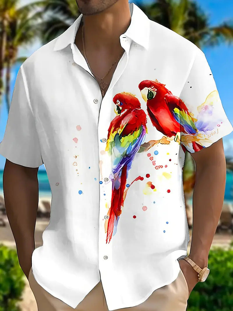 Cross-Border Trendy Cool Spring And Summer New Fashion Men'S Clothing Men'S Short-Sleeved Shirts Tops Cardigans Cross-Border Source Work