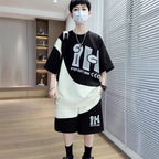Cross-Border Summer New Men'S Short-Sleeved Shorts Suit, Fashionable And Versatile Men'S Suit, Youth Sports Suit, Trendy