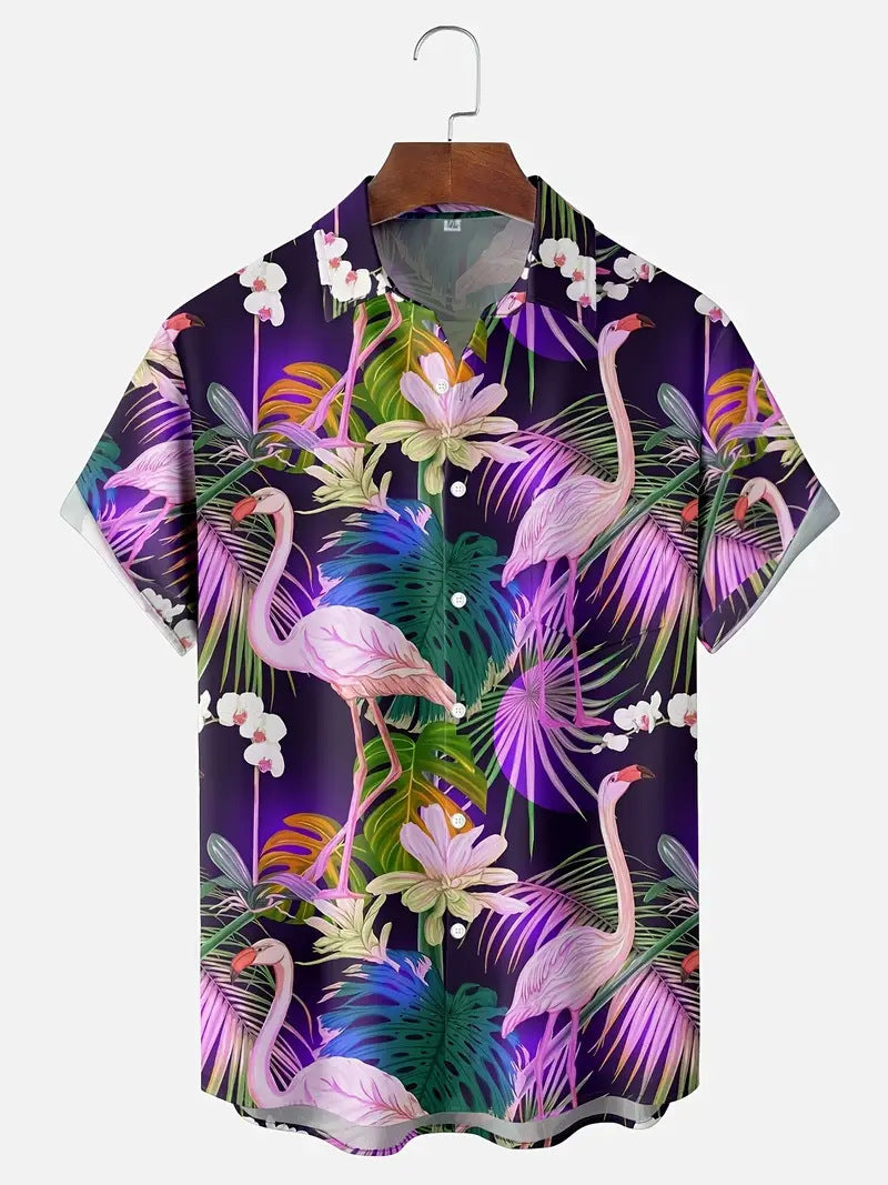 Cross-Border Trendy Cool Spring And Summer New Fashion Men'S Clothing Men'S Short-Sleeved Shirts Tops Cardigans Cross-Border Source Work