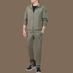 Middle-Aged And Elderly Men'S Sports Suits, Spring And Autumn Dad'S Casual Jackets, Thickened And Velvet Loose Sports Clothes