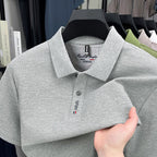 Pure Cotton Short-Sleeved Polo Shirt Men'S Lapel T-Shirt Embroidered Solid Color Business New T-Shirt Bottoming Shirt Men'S Top