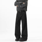 Denim Original Color Wide Leg Jeans Men'S Autumn American High Street Loose Trousers Cleanfit Washed Floor Mopping Pants