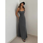Slim-Fitting Long Skirt, European And American Sweet And Spicy Style, Body-Shaping Bottoming, Suspender-Like Waist, Slim Backless Dress For Women In Summer