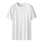 60 Count Double-Sided Modal Spring And Summer Men'S Short-Sleeved T-Shirts Solid Color Tops Round Neck Can Be Worn Outside The Base Shirt In Stock