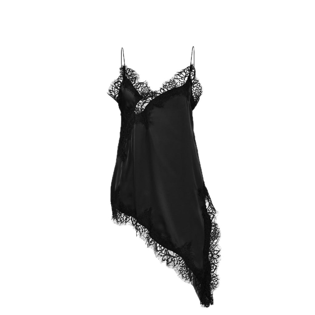 2026 Spring And Summer New Simulated Silk Lace Slit Inner Dress Design And Temperament Satin Satin Suspender Skirt