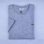2026 Cross-Border Foreign Trade Summer Men'S Short-Sleeved Pure Cotton Embroidered Fish Logo T-Shirt Round Neck Loose Style Casual And Versatile