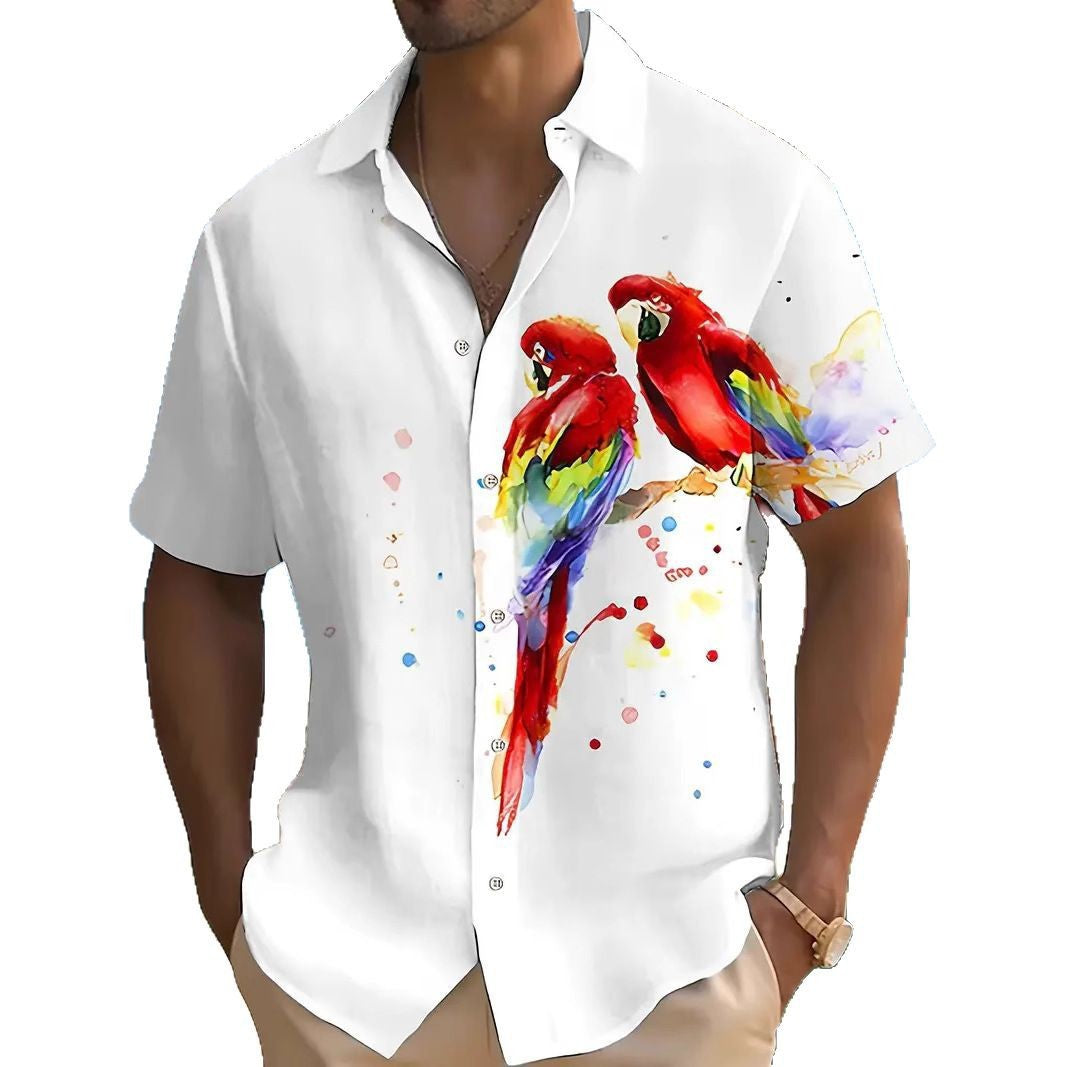 Cross-Border Trendy Cool Spring And Summer New Fashion Men'S Clothing Men'S Short-Sleeved Shirts Tops Cardigans Cross-Border Source Work