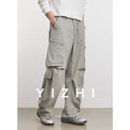 Yizhi Fashionable Sweat-Absorbent Quick-Drying Casual Pants For Men Spring And Autumn 2026 New Outdoor Overalls Thin Wide-Leg Pants