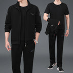 Middle-Aged And Elderly Men'S Sports Suits, Spring And Autumn Dad'S Casual Jackets, Thickened And Velvet Loose Sports Clothes